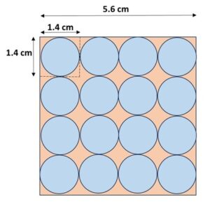 From one of the faces of a solid wooden cube of side 14 cm, maximum number of hemispheres of diameter 1.4 cm are scooped out. Find the total number of hemispheres that can be scooped out. Also, find the total surface area of the remaining solid.