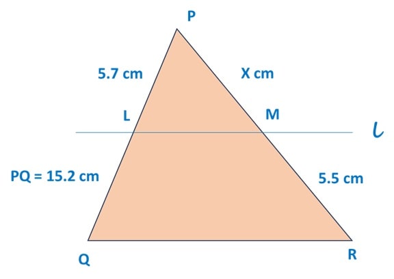 Prove that if a line is drawn parallel to one side of a triangle to intersect the other two sides in distinct points, the other two sides are divided in the same ratio.