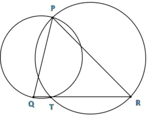 If circles are drawn taking two sides of a triangle as diameters, prove that the point of intersection of these circles lies on the third side.