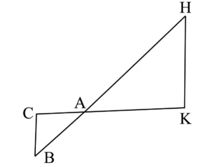 In the given figure, Δ AHK ~ Δ ABC. If AK = 10cm, BC = 3.5cm and HK = 7cm, find the length of AC.
