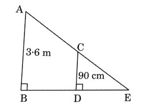 a girl of height 90 cm is walking away from the base of a lamp post