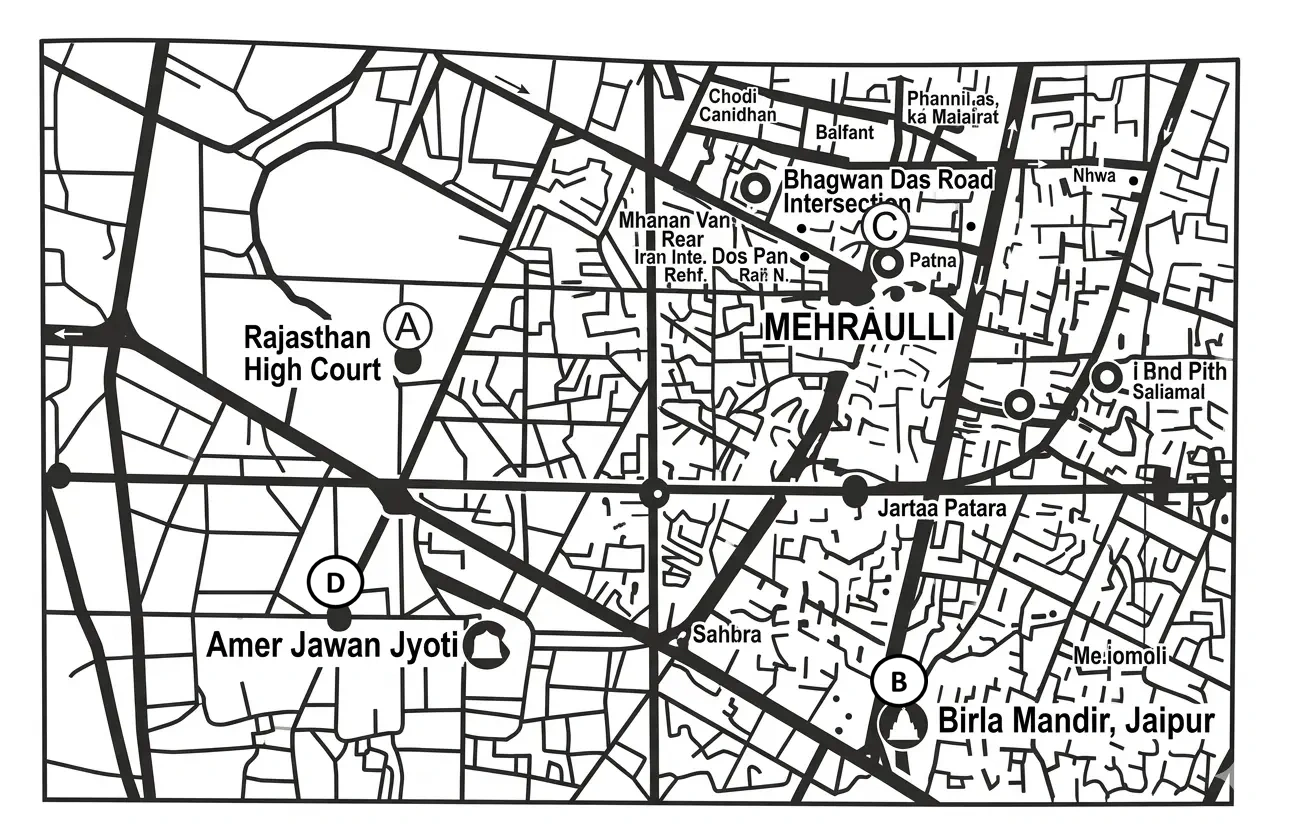 Observe the map of Jaipur city