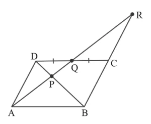 34 b. Through the mid-point Q