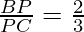 \frac{BP}{PC} = \frac{2}{3}