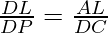 \frac{DL}{DP} = \frac{AL}{DC}
