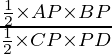 \frac{\frac{1}{2} \times AP \times BP}{\frac{1}{2} \times CP \times PD}