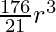 \frac{176}{21} r^3