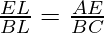 \frac{EL}{BL} = \frac{AE}{BC}