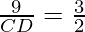 \frac{9}{CD} = \frac{3}{2}