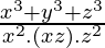 \frac{x ^3 + y^3 + z^3}{x^2 . (x z). z^2}