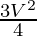 \frac{3 V^2}{4}
